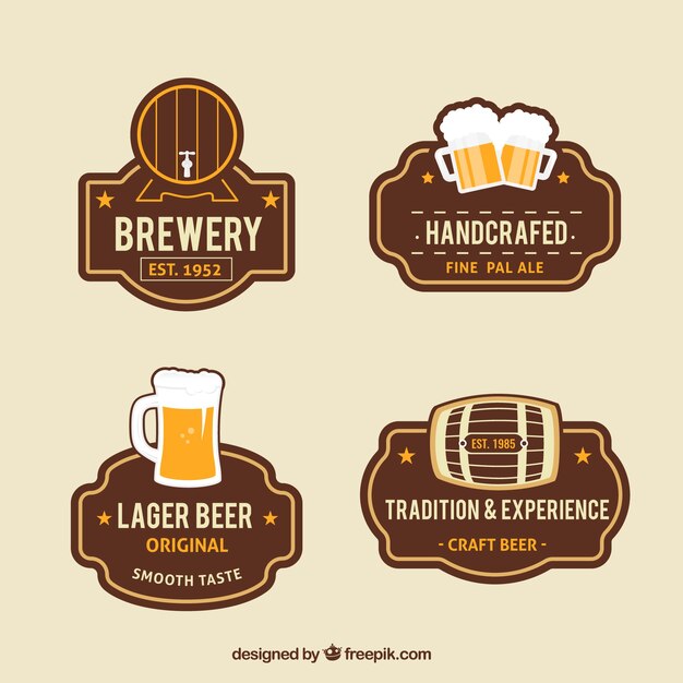 Emblemas da cerveja do vintage definir ilustração