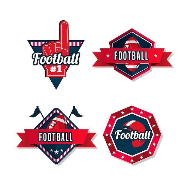 Vetor grátis emblemas de futebol americano com design retro