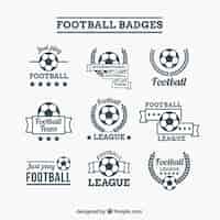 Vetor grátis emblemas de futebol