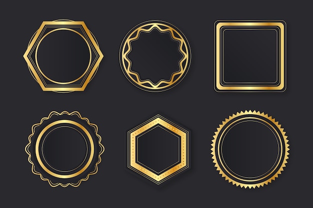 Emblemas de luxo dourado gradiente