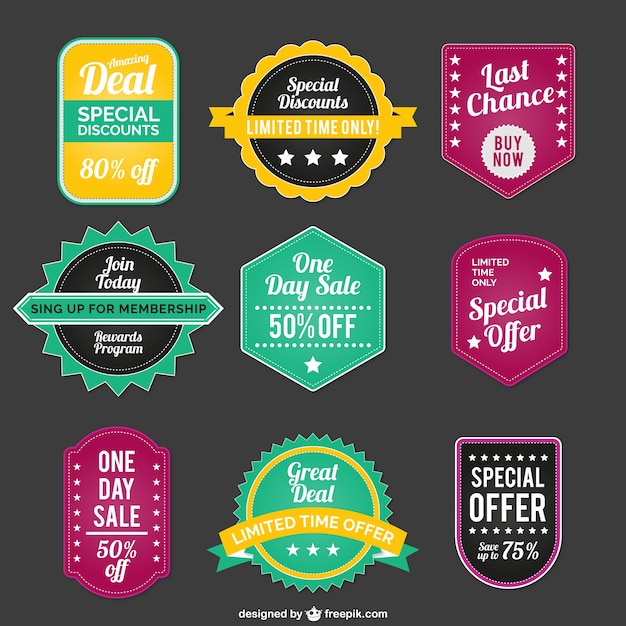 Emblemas de vendas vintage