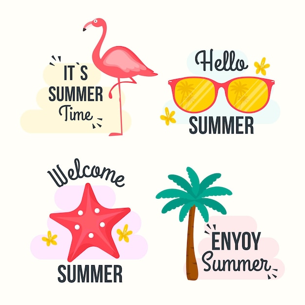 Emblemas de verão design plano
