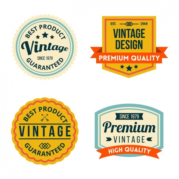 emblemas do vintage ajustados