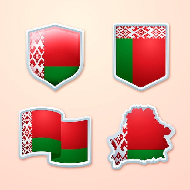 Emblemas nacionais da Bielorrússia desenhados à mão