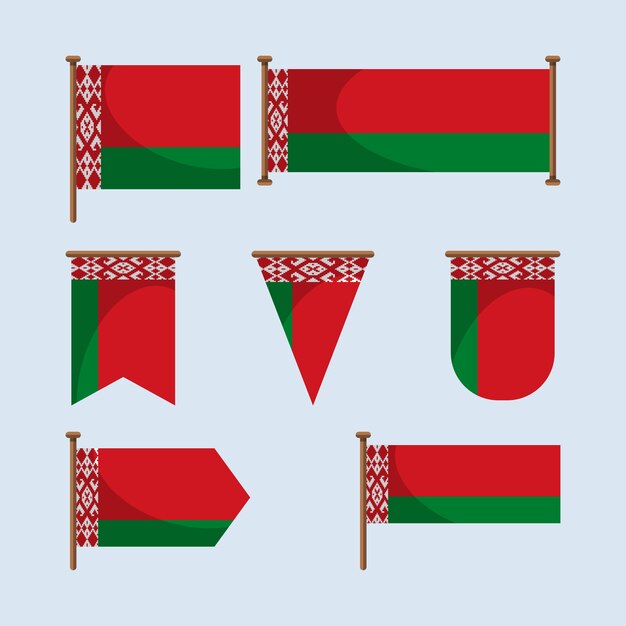 Emblemas nacionais da bielorrússia design plano