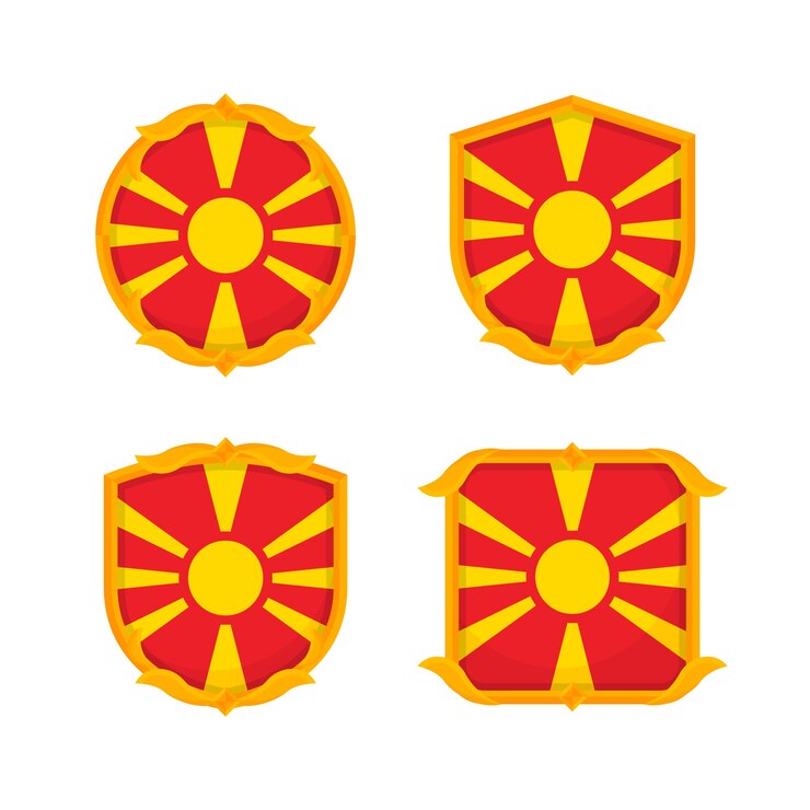 Vetor grátis emblemas nacionais da macedônia de design plano