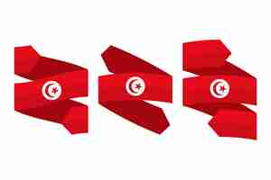 Vetor grátis emblemas nacionais da tunísia de design plano