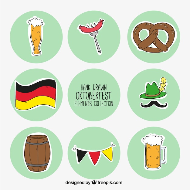 Vetor grátis emblemas para oktoberfest