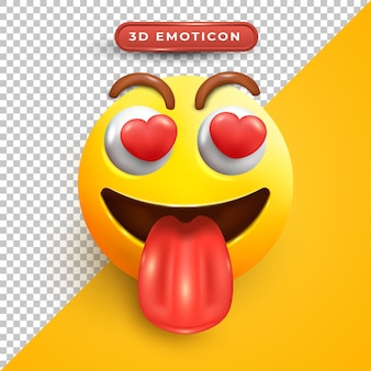 Emoji 3d com expressão facial de amor