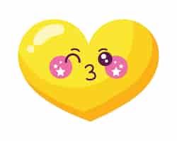 Vetor grátis emoji de amor fofo e alegre