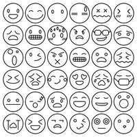 Emoji emoticons definir coleção de sentimentos de expressão de rosto