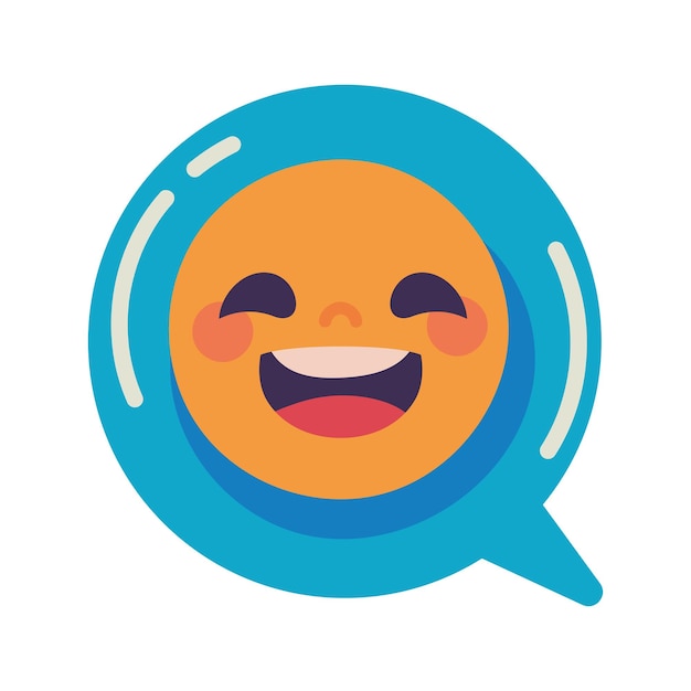 Vetor grátis emoticon feliz ícone de mídia social isolado