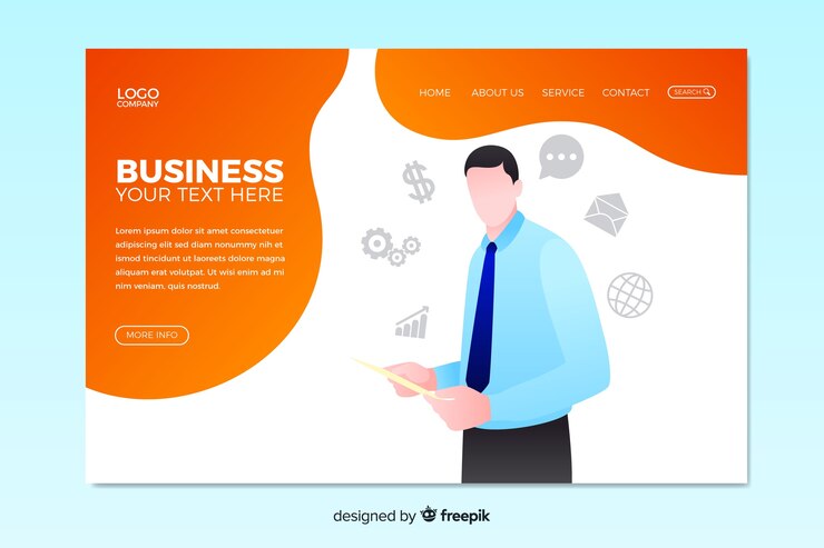 Vetor grátis empresa profissional de landing page