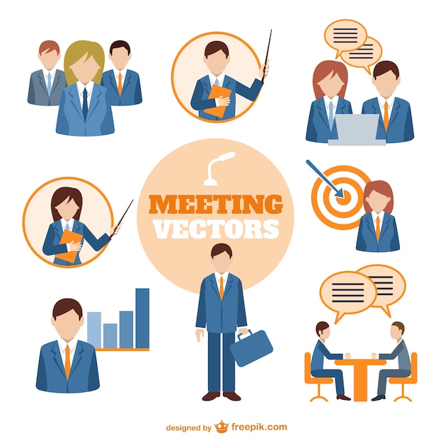 Vetor grátis empresários vetor de reunião