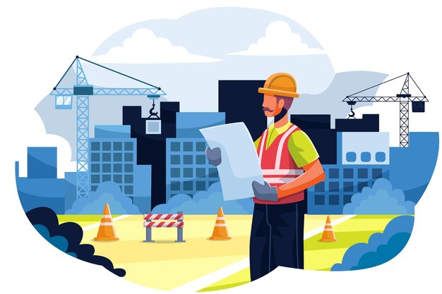 Engenheiros orgânicos trabalhando na construção
