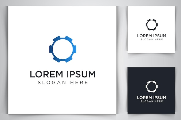 Engrenagem criativa conceito modelo de design de logotipo ilustração vetorial fundo isolado