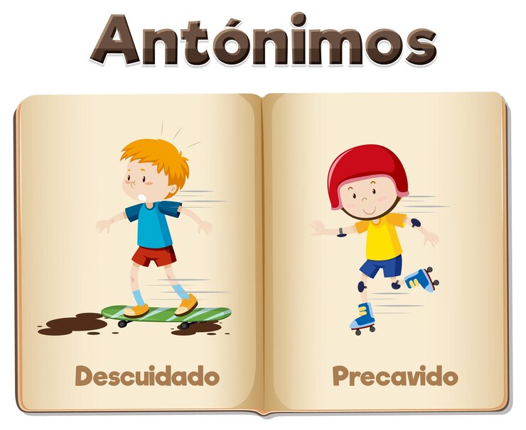Vetor grátis ensino da língua espanhola descuidado e cuidadoso