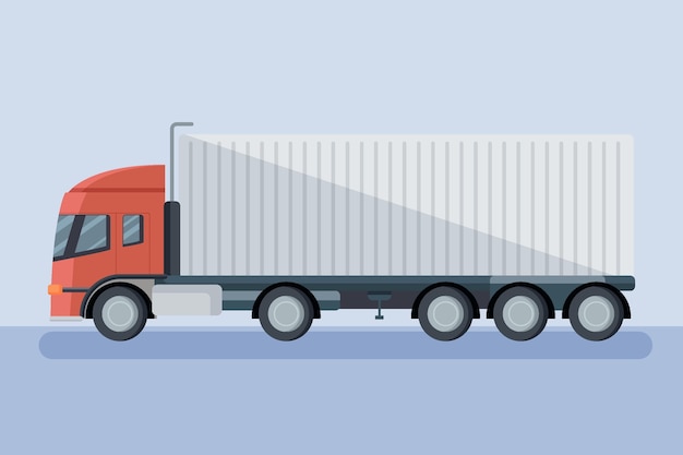 Vetor grátis entrega de caminhão de transporte de ilustração desenhada à mão