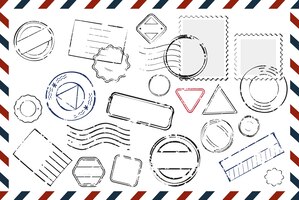 Envelope com composição de selos vazios