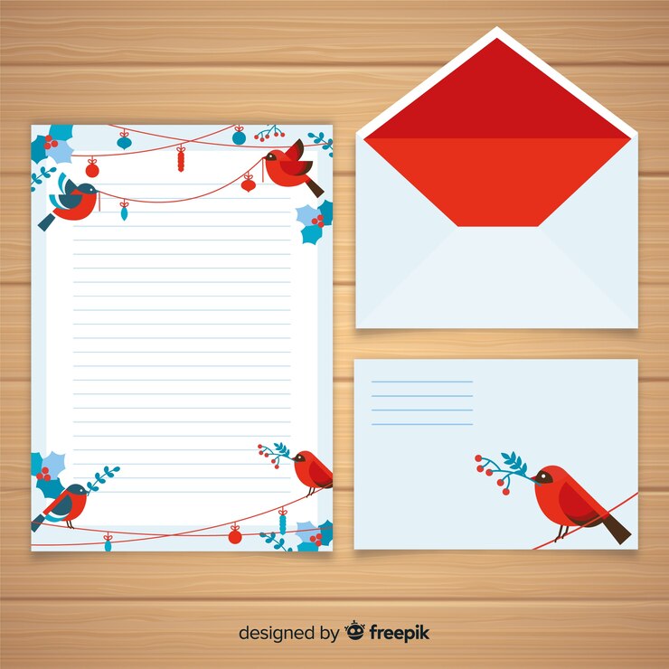 Vetor grátis envelope de natal plana e conceito de carta