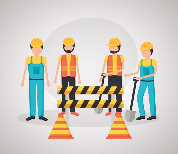 Vetor grátis equipamento de construção de trabalhadores