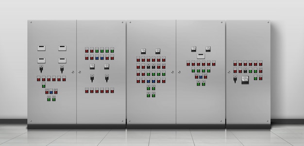 Equipamento de eletricista, ilustração realista de sala de gerador