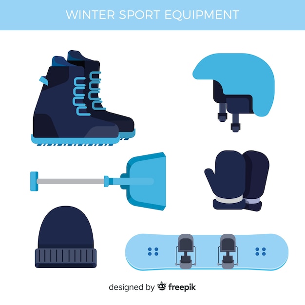 Equipamento de esporte de inverno plana