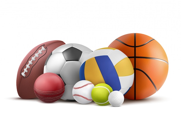 Equipamento de futebol, voleibol, beisebol e rugby