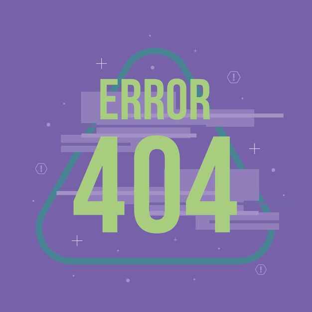 erro 404 em fundo roxo