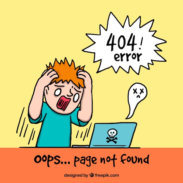 Vetor grátis erro desenhado manualmente 404