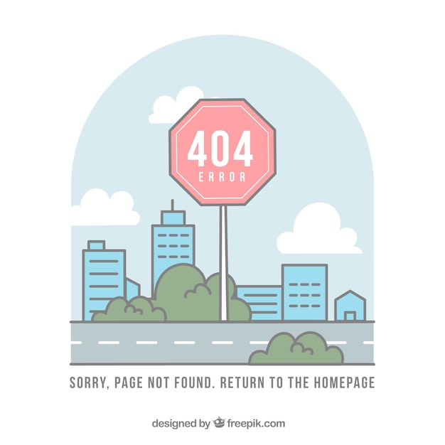 Erro desenhado manualmente 404