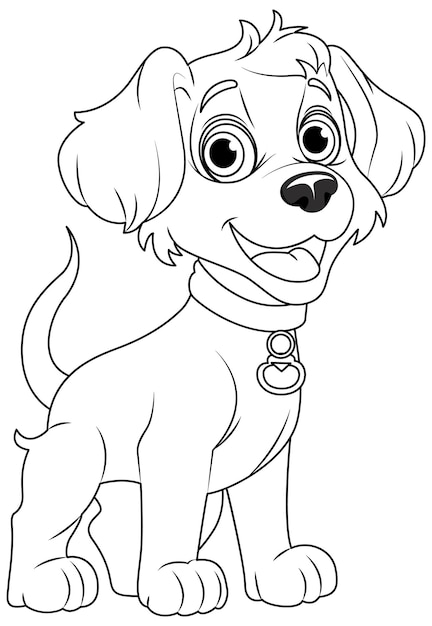 Desenho De Cachorrinho Está Sentado Em Um Fundo Branco Desenhos Animados  Para Colorir Páginas Esboço Vetor PNG , Desenho De Carro, Desenho De Desenho  Animado, Desenho De Cachorro Imagem PNG e Vetor