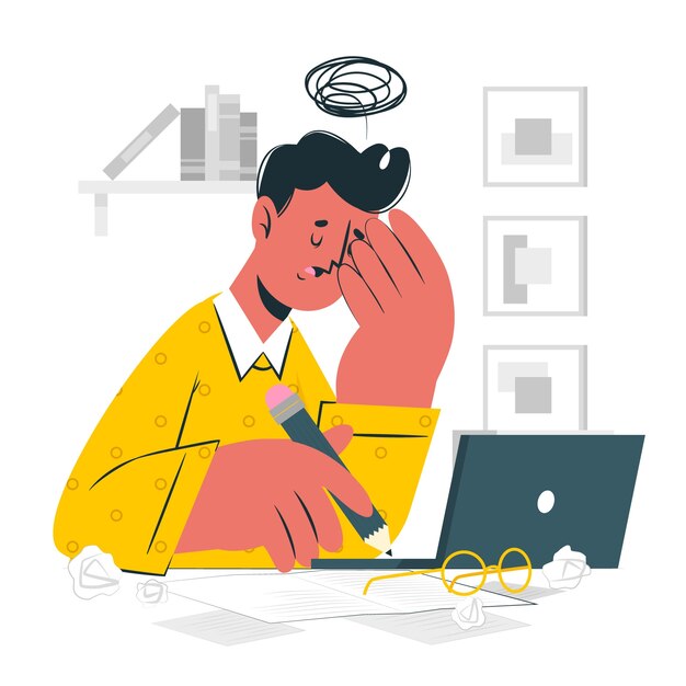 Escritores bloqueiam ilustração do conceito