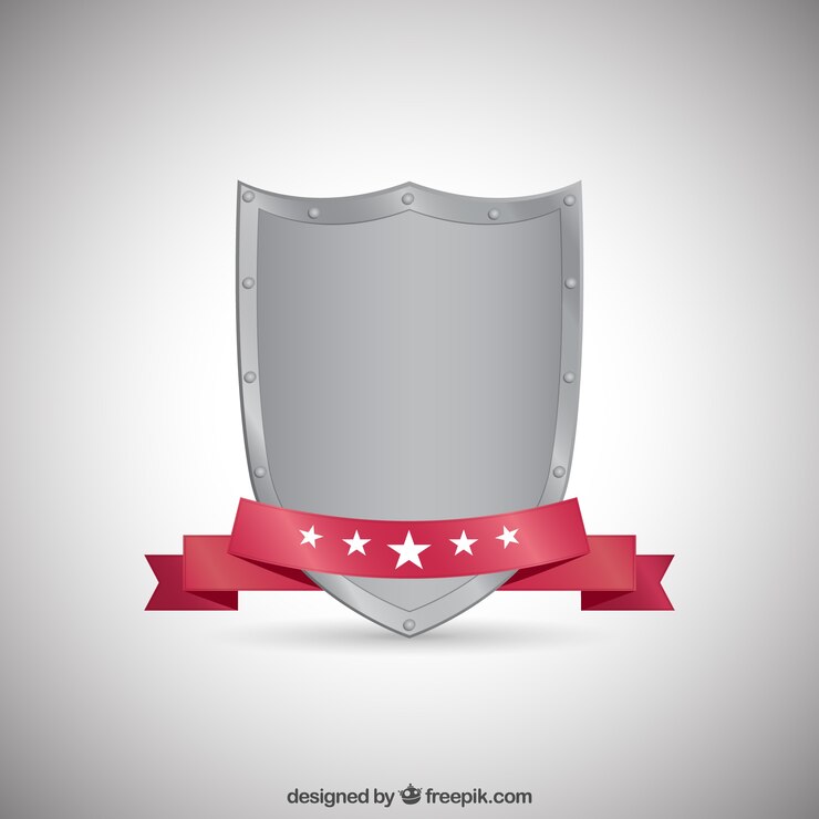 Vetor grátis escudo medieval metálico