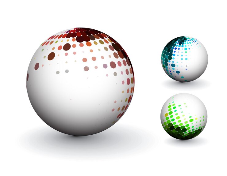 Vetor grátis esfera 3d abstrata com design de esfera padrão
