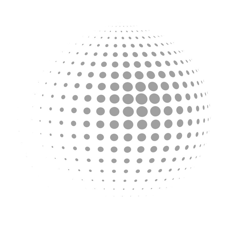 Vetor grátis esfera 3d com textura de círculo de meio tom