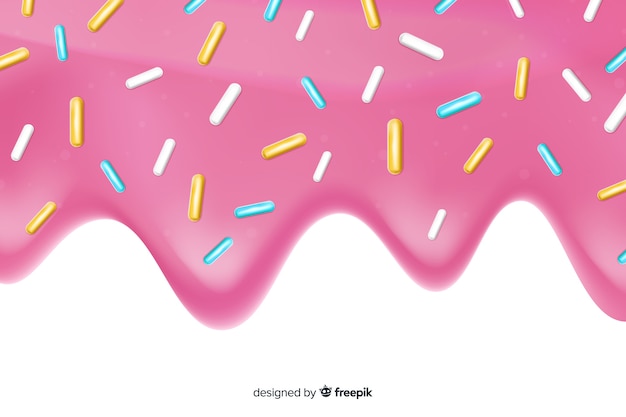 Esmalte saboroso rosquinha rosa com fundo branco