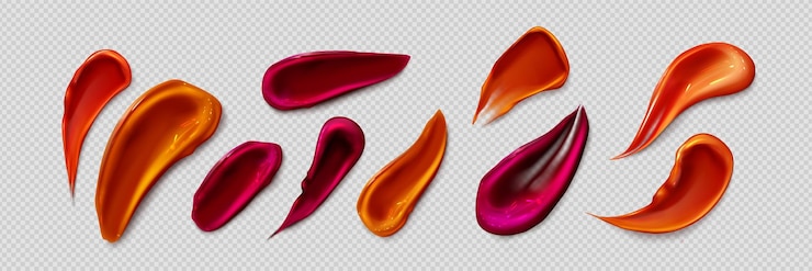 Vetor grátis esmaltes de batom isolados em transparente