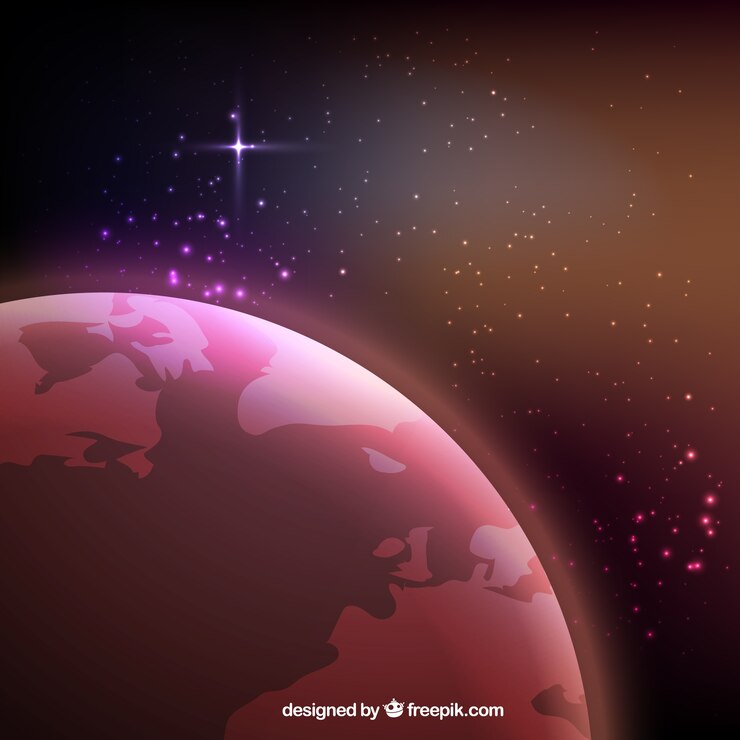 Vetor grátis espaço brilhante e mars