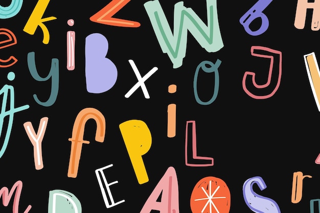 Espaço de design de vetor de tipografia de estilo alfabeto Doodle