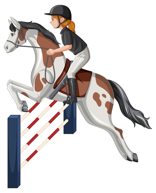 Esporte equestre com uma mulher a cavalo