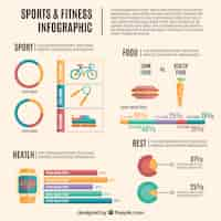 Vetor grátis esportes e fitness infografia design plano