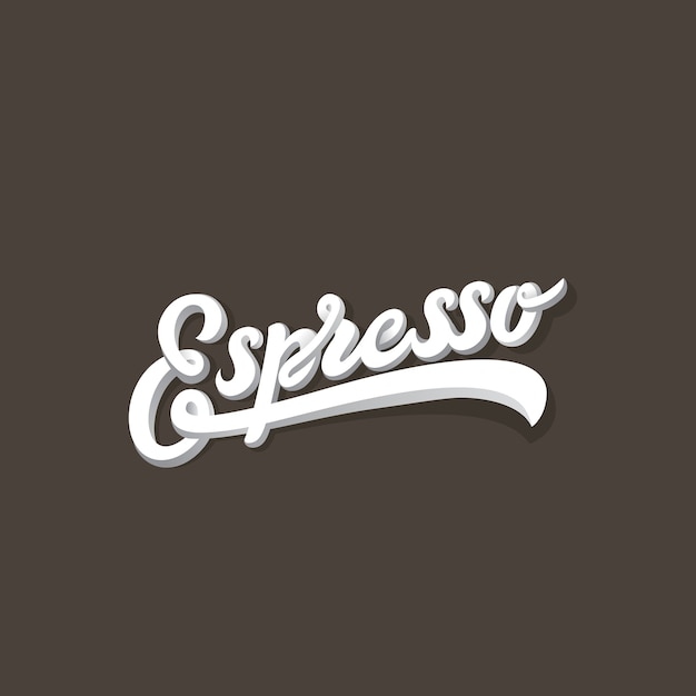 Vetor grátis espresso lettering composição caligráfica vintage