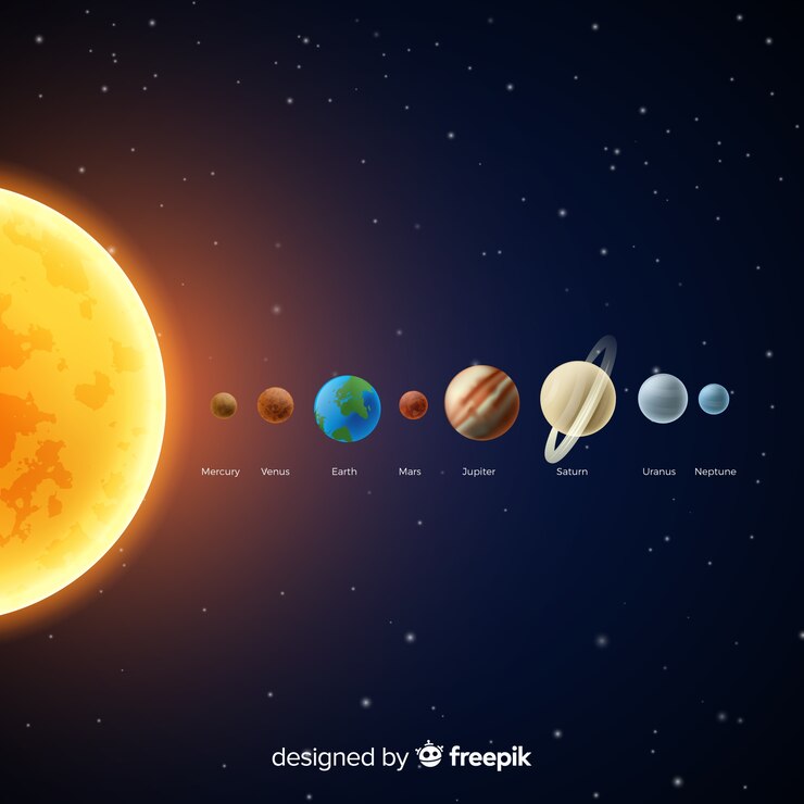 Vetor grátis esquema clássico do sistema solar com design realista