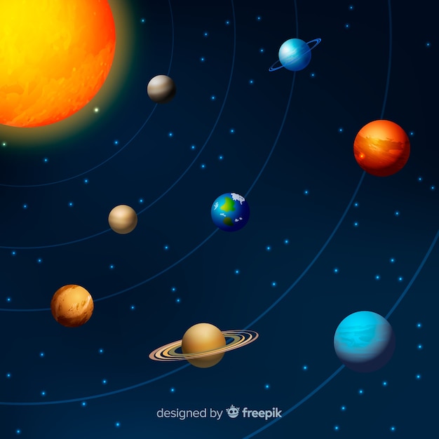Vetor grátis esquema do sistema solar com design realista