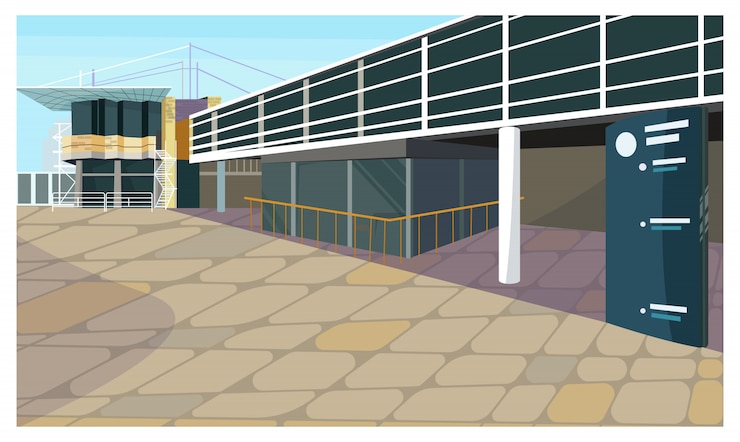 Vetor grátis estacionamento para ilustração de casa de bloco