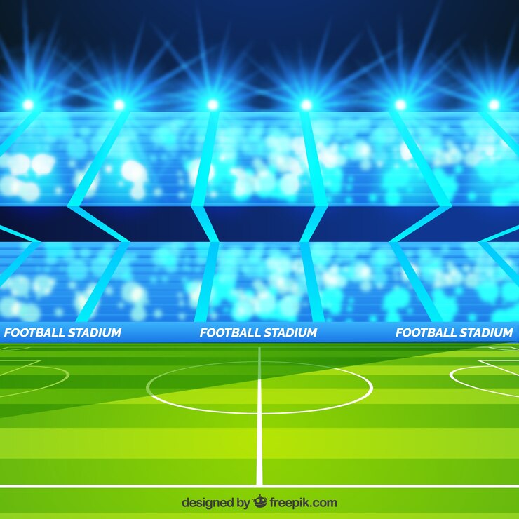Vetor grátis estádio de futebol em estilo realista