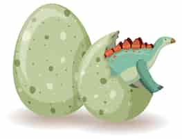 Vetor grátis estegossauro saindo do ovo
