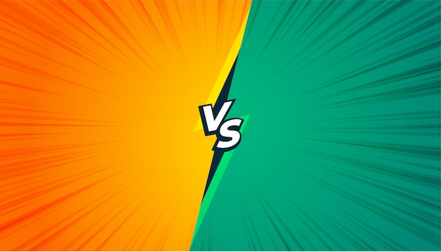 Vetor grátis estilo cômico versus banner vs na cor amarela e turquesa