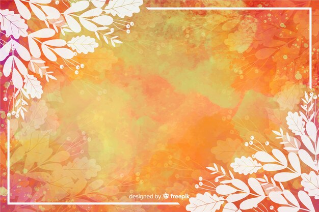Estilo de aquarela de fundo decorativo de outono